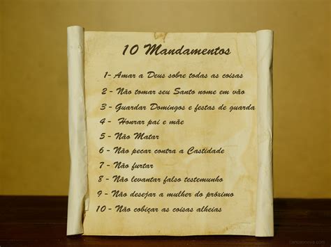 quais são os 10 mandamentos